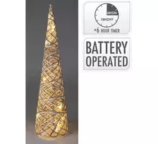 Elektrinė LED dekoracija EGLUTĖ, 15 LED šiltai baltos sp 6/18val. laikmatis 2xAA, ø16x60cm