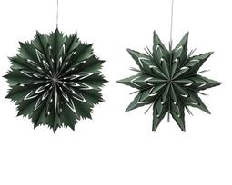 Pakabinama kalėdinė dekoracija PAPER STAR, rozmarinų žalios sp.,2 rūšys, 9,2 x 40 cm,1 vnt