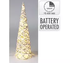 Elektrinė LED dekoracija EGLUTĖ, 10 LED šiltai baltos sp 6/18val. laikmatis 2xAA, ø12x40cm