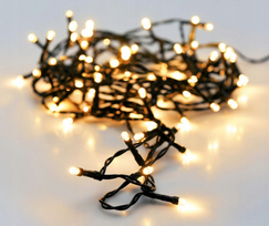 Elektrinė girlianda, IP44, 120 LED, 8 režimai, šiltai baltos sp, 6/18val. laikmatis, 9+3m