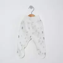 Vilaurita pašiltintos medvilnės kelnytės 1153 "Tommy" 56, 62 cm. : Dydžiai - 62, Spalva - Balta su pilka