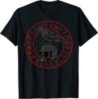 Crow Gothic Norse Mythology Emo Skull Viking Raven T-Shirt 2XL