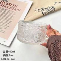 Stiklinė reljefinė buitinė vandens stiklinė, retro saulėgrąžų didelės talpos pusryčių pieno stiklinė, auksu dažyta stiklinė su šaukšteliu, aukštos vertės stiklinė 450ml