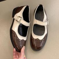 Fashion IPPEUM Mary Janes Shoes For Women Round Toe Buckle PU Leather Ballet Flats Girls Mary Janes 225 juoda