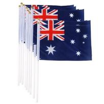 5/10 vnt. rankinės mini vėliavėlės, mojuojančios Australijos nacionalinės vėliavos, plastikiniai koteliai 21 X 14 cm Australijos vėliava 2025