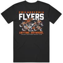 Philadelphia Flyers Bet kuriuo metu Bet kurioje vietoje Ledo ritulio klubo persirengimo kambario marškinėliai M
