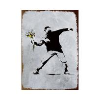 Banksy Grafiti Menas Metalo Skardos Plakatas Gatvės Sienos Tapyba Meilė Mažas Berniukas Plakatas Svetainės Koridoriaus Baro Namų Dekoras 20x30