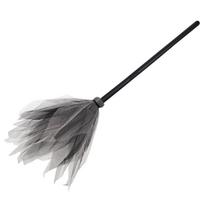 Nuimamas raganos šluotos Helovino kostiumo rekvizitas Vėlių šventės vakarėlio dekoravimui Mesh 30cm, Rod 60cm (Total Length 90cm)