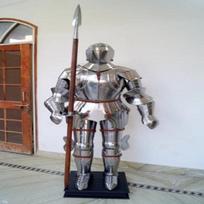 Šarvų kostiumas Kovinis Viso kūno plokštinis šarvas Viduramžių Viso kūno tamplierių kostiumas Kryžiuočių kostiumas Dėvimas LARP Fantazijos Gotikinis šarvas Namų dekoras