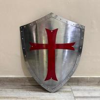 Viduramžių kryžiuočio skydas: Kovos Riteris Templierius Raudonasis Kryžius 71,12 cm