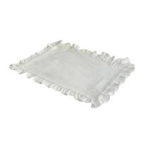 Vintažinis padėkliukas stačiakampis padėkliukas su raukinuku stalo dekoravimo kilimėlis restoranui namų vakarienei arbatos vakarėliui vestuvėms 30x45cm balta