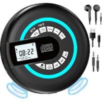 Nešiojamas CD grotuvas su garsiakalbiu, Bluetooth Disman, FM siųstuvas, Apsauga nuo praleidimų, Ausinės, Palaikomi AUX/USB, LCD ekranas, RGB apšvietimas