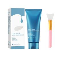 Collagen Night Mask, Peeling Mask, Hydrolyzed Collagen, Glassy Skin, Hydrating And Moisturizing One Size mėlyna