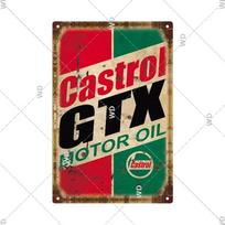 Castrol Motor Oil Tin Sign - Perfect for Vintage Garage Decor - Gas Station Style Wall Plate