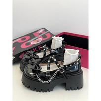 Madingi Nauji Moteriški Batai Kulkšnies Dirželiai Moteriški Aukštakulniai Platforma Moteriški Odiniai Kaspinai Mary Jane Punk Gotikiniai Stambiu Kulnu Chaussures Femme 35 smėlis