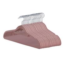 Non-slip Flocked Semi-circular Clothes Hanger with Drying Rack and No-mark Support rožinė