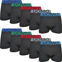 Vyriškos be siūlių mikropluošto kelnaitės 10 vnt – juodas rinkinys, UOMO Basic 9203, M/L