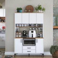Virtuvės spintelė Hanah Home JE168 praktiška balta pastatoma saugykla
