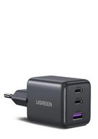 UGREEN 30W 3-Port GaN II Fast Wall Charger, USB-A  AND  2 x USB-C, Black
