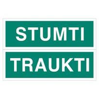 Informacinis lipdukas ''Stumti. Traukti '' komplektas 50x150mm
