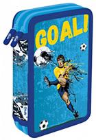 Penalas SPREE dvigubas su mokyklinėmis priemonėmis 20x13cm, FOOTBALL