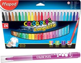 Flomasteriai MAPED Color'Peps Long Life, 24 spalvos
