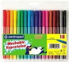 Flomasteriai CENTROPEN 7790/18 nuplaunami, 18 spalvų