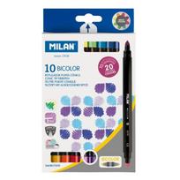 Flomasteriai 10/ 20sp.MILAN BI-COLOR