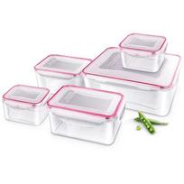 Lamart CLIP maisto konteinerių rinkinys, 5 vnt., 2 x 430 ml + 2 x 1.1l, 1 x 5.3l