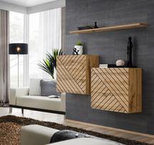 3-jų dalių spintelių ir lentynos rinkinys ASM Switch L SB1, rudas