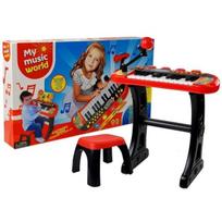 Pianinas su stovu, kėdute ir mikrofonu