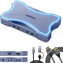 "Guermok" 4K HDMI įrašymo kortelė su jutikliniu šviesos diodu, dviguba HDMI įvestis/išvestis, USB 3.0, 4K@60Hz/ 2K@144Hz vaizdo įrašymas, mikrofono/ linijinis įvadas, 4 garso išvestys, efektyvus aušinimas, srautinio perdavimo ir žaidimų funkcija, skirta "
