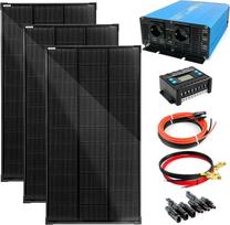 SOLARTRONICS komplektas 3 x 120 W saulės modulis 1080 x 580, TS 1500 W įtampos keitiklis + 30 A įkrovimo valdiklis + saulės kabelis + saulės kištukas Karavano salos sistema Fotovoltinės sistemos