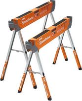 "Bora Portamate Speedhorse XT" darbo stovai 30-36" reguliuojamo aukščio pjūklo arklys x 2, oranžinė/saulėlydžio ševroninė spalva