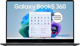 "Samsung Galaxy Book5 360" 15,6" 15,6" nešiojamasis kompiuteris "2-in-1", konvertuojamasis AI nešiojamasis kompiuteris su "Intel Core Ultra 7" procesoriumi, 16GB RAM, 512GB atminties, Mėnulio akmens pilkos spalvos, 3 metų garantija [tik "Amazon"]
