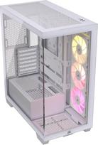 CORSAIR 3500X ARGB Mid-Tower ATX kompiuterio korpusas - grūdintas panoraminis stiklas - suderinama su atvirkštinio jungimo pagrindine plokšte - 3X CORSAIR RS120 ARGB ventiliatoriai - baltos spalvos