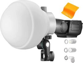 Godox ML-CD15 kupolo difuzorius su 3 adapteriais blykstės šviesai Sulankstomas minkštas šviesos modifikatorius, skirtas GODOX AD100pro AD200pro AD300pro AD400pro V1 V860II V860III TT685II TT600 ML30 ML60 ML60Bi