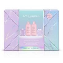 Jojoba, Vanilla & Almond Oil Gift Wrapped Candletlit Gift Set Prabangus kūno priežiūros rinkinys