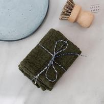 Linen Dishcloth Set of 2 Lininių virtuvės šluosčių rinkinys Martini Olive