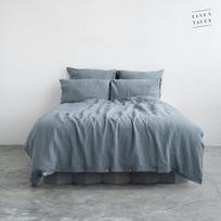 Blue Fog Linen Duvet Cover Set Lininis patalynės užvalkalų komplektas 200x200 50x70*2