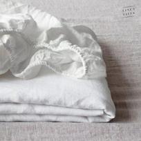 White Linen Fitted Sheet Lininė paklodė su guma 200x200x30