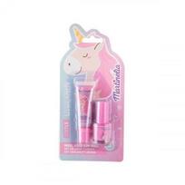 Little Unicorn Lip Gloss + Nail Polish Rinkinys nagų ir lūpų priežiūrai vaikams Strawberry