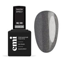 E.MiLac Salon Effect Gel Nail Polish Gelinis nagų lakas 20 Gray with Glitter