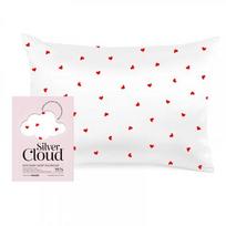 Satin Pillowcase Infused with Silver Ions Sidabro jonais prisotintas satino pagalvės užvalkalas Love Hearts