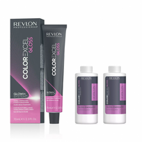 Color Excel Gloss Acidic Gloss Treatment + Color Excel Gloss Energizer Plaukų dažai ir oksidacinė emulsija 10.1 Moonlight