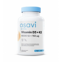 Vitamin D3 + K2, 4000IU + 150 mcg Maisto papildas 120 kapsulių
