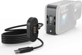 "Jeebel" magnetinis įkrovimo šoninis dangtelis - magnetinis akumuliatoriaus dangtelis ir USB-C maitinimo kabelio rinkinys "GoPro Hero 9/10/11/12/13 Black" - atsparus vandeniui ir sniegui - pakaitinis "GoPro" priedų įkrovimo laikiklis