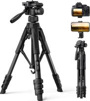 "Lamicall" fotoaparato trikojis, fotoaparato trikojis - [patentuotas greitas atidarymas] itin stabilus fotoaparato trikojis su 8 kg apkrova ir 4 lygių aukščio reguliavimu, 170 cm kelioninis trikojis su mobiliojo telefono laikikliu