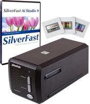 "Plustek OpticFilm 8300i Ai" skaitmeninis kino juostų ir skaidrių skaitytuvas, konvertuoja 35 mm negatyvus ir skaidres, apima "SilverFast Ai Studio 9" ir "Advanced IT8" spalvų kalibravimo taikinius (3 dia)