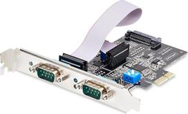 "StarTech.com" 2 prievadų nuosekliojo ryšio PCIe kortelė, keturių prievadų "PCI Express" ir RS232/RS422/RS485 DB9 nuosekliojo ryšio kortelė, standartiniai arba žemo profilio laikikliai, 16C1050 UART, apsauga nuo ESD, "Windows/Linux" (2S232422485-PC-CARD)